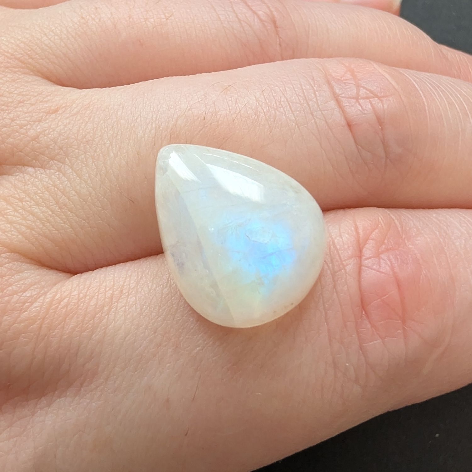 Moonstone Teardrop Cabochon - 18.3mm by 14.5mm - Image 4