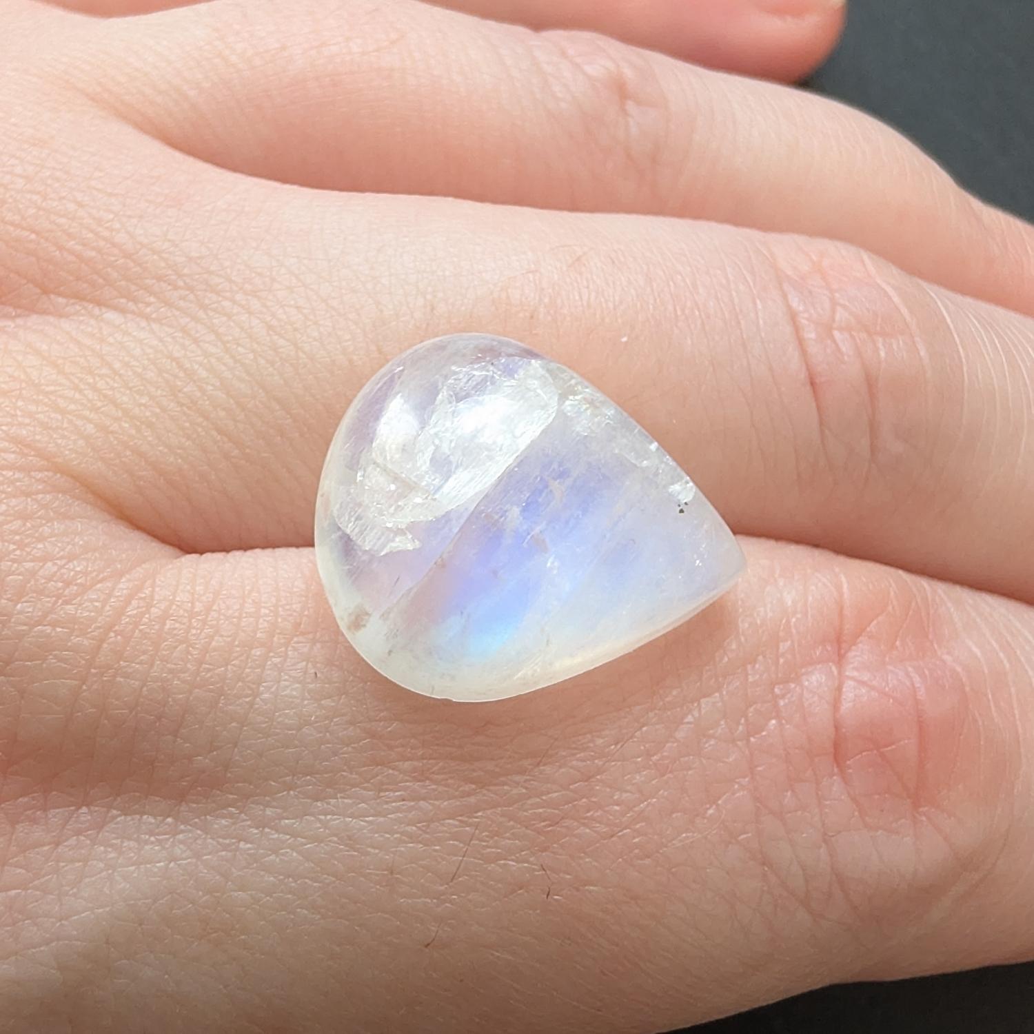 Moonstone Teardrop Cabochon -18.1mm by 15.8mm - Image 3