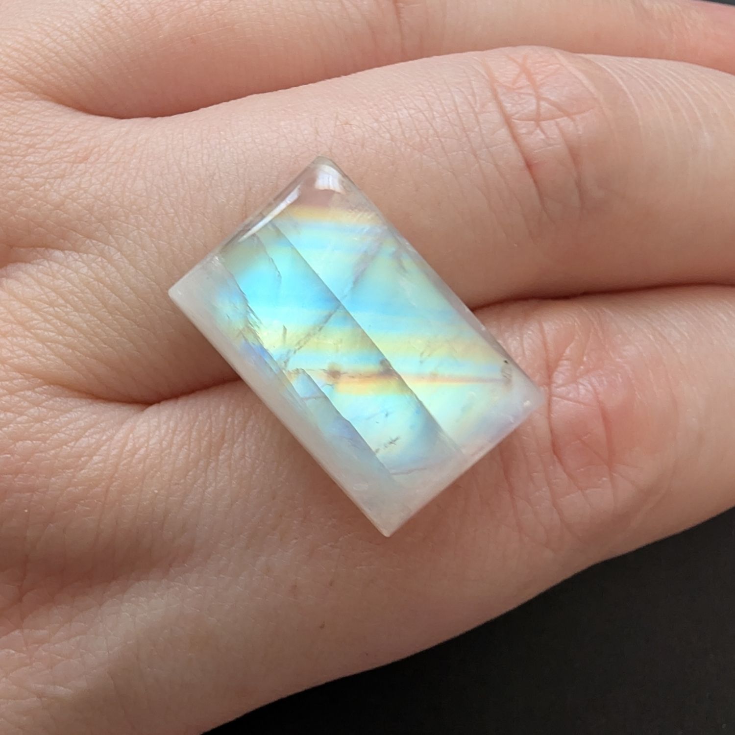 Moonstone Rectangle Cabochon - 20.2mm by 13.1mm - Image 3