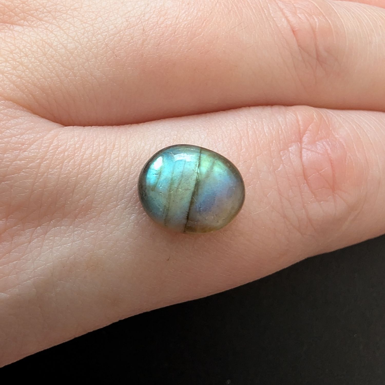 Labradorite Oval Cabochon - 11.1mm by 9.2mm - Image 3