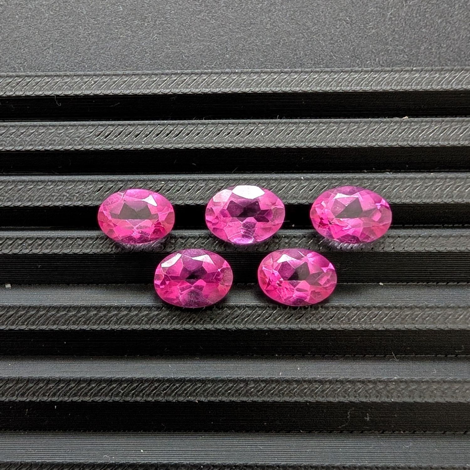 5 x Pink Colour Coated Topaz - Bundle of Oval Gemstones - Image 2