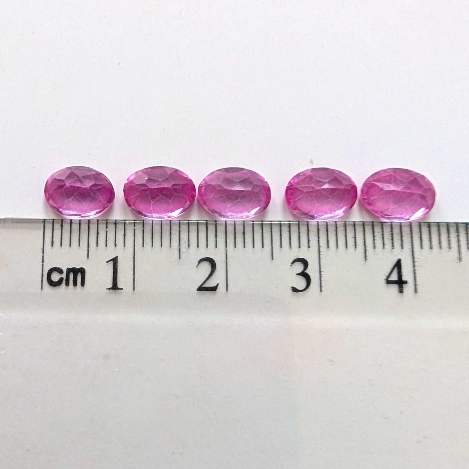 5 x Pink Colour Coated Topaz - Bundle of Oval Gemstones - Image 4