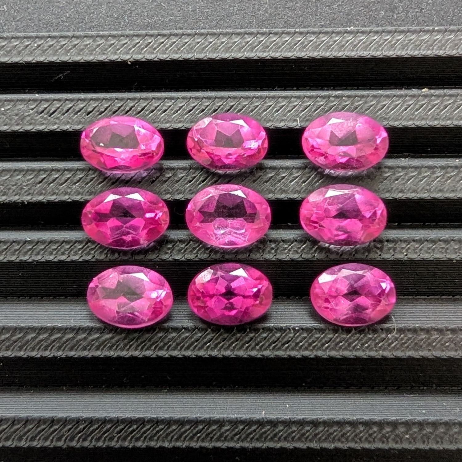 9 x Pink Colour Coated Topaz - Bundle of Oval Gemstones - Image 2