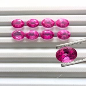 9 x Pink Colour Coated Topaz - Bundle of Oval Gemstones