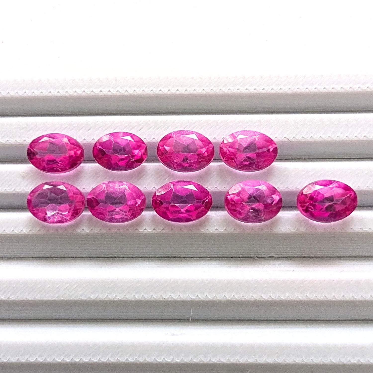 9 x Pink Colour Coated Topaz - Bundle of Oval Gemstones - Image 3
