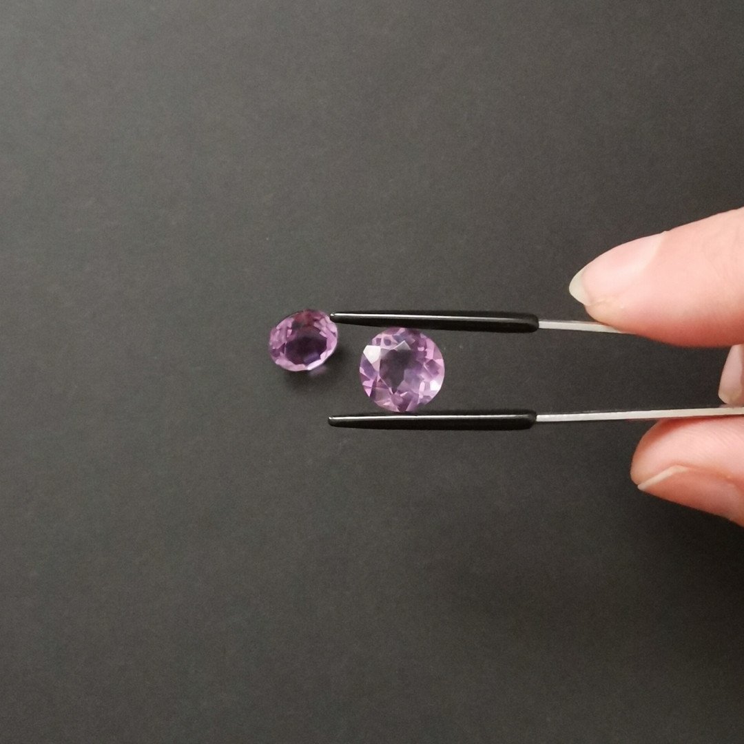 2 x Amethyst Rounds - 10mm
