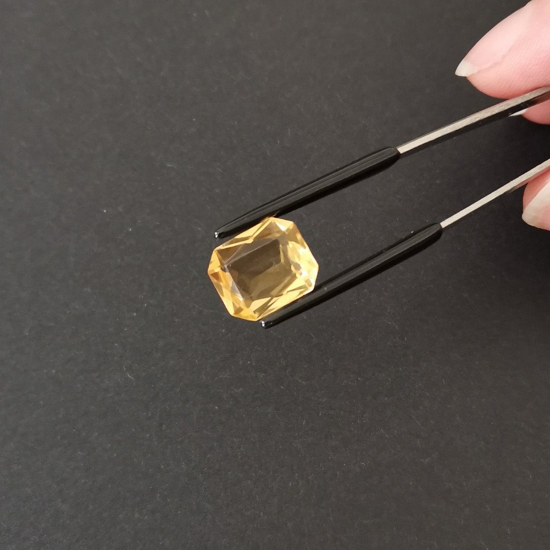 Yellow Citrine Rectangle - 12mm by 10mm