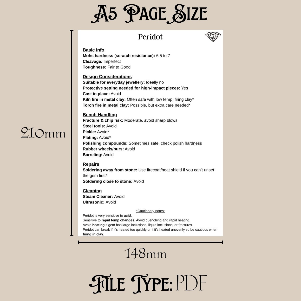40 Faceted Gemstone Bench Guide Cheat Sheets - Image 6
