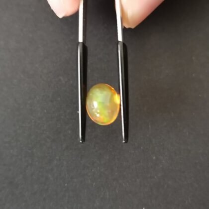 Orange fire opal oval cabochon - 10.3mm by 8.1mm