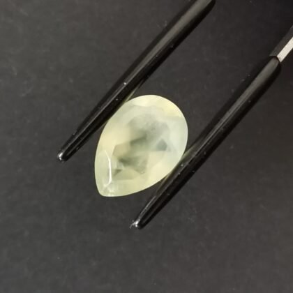 Yellow-Green Prehnite Teardrop - 13mm by 9mm