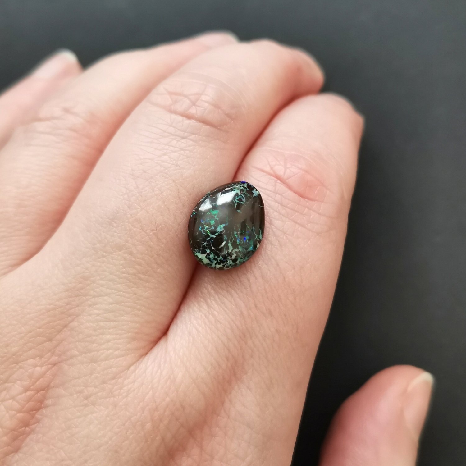 Freeform Boulder Opal - 13.5mm by 10.4mm - Image 6
