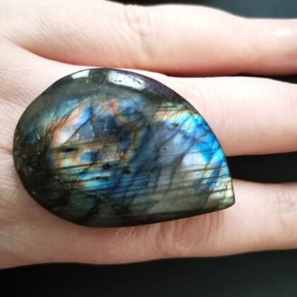 Freeform Labradorite Cabochon - 44.8 mm by 30.4 mm