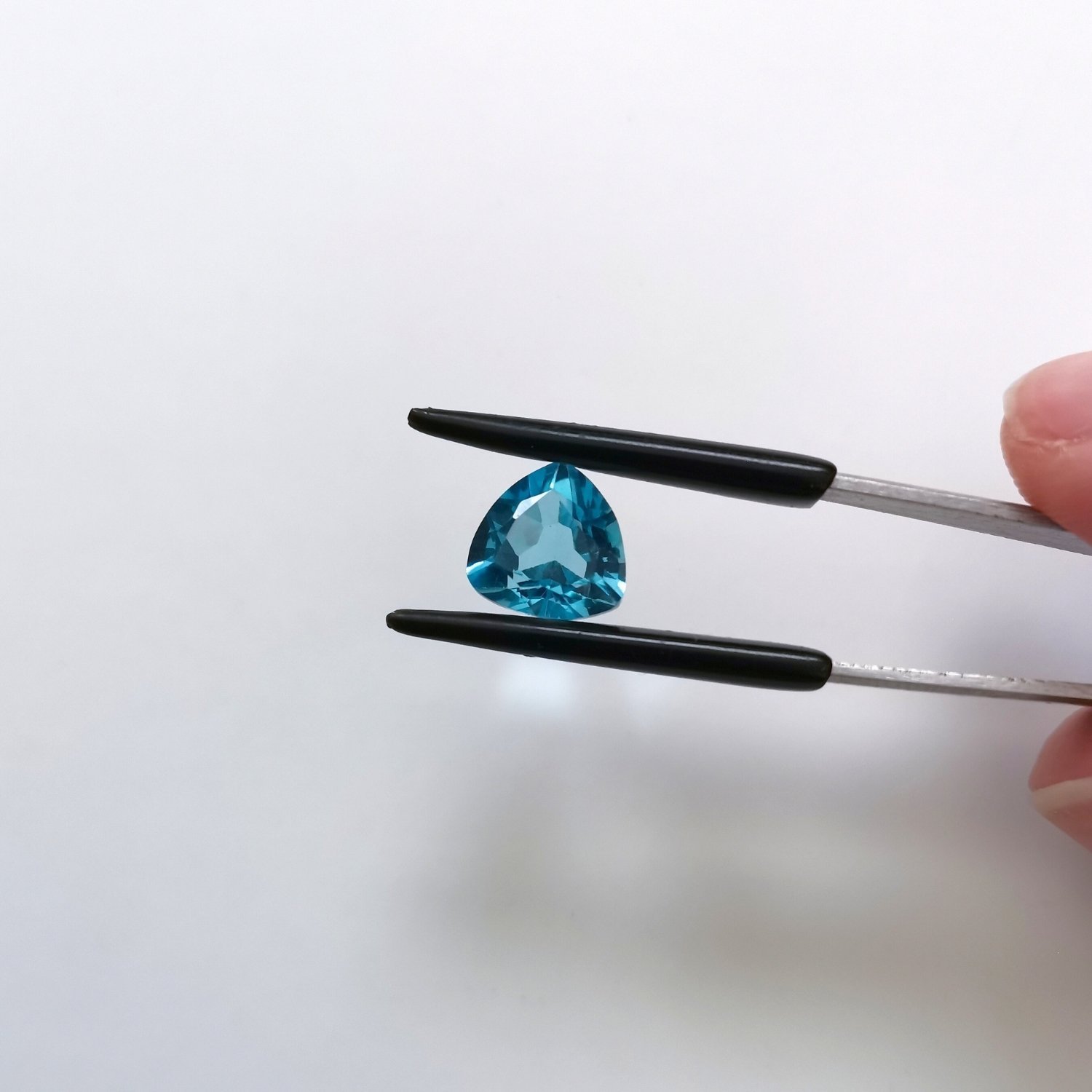 Swiss Blue Topaz Triangle - 9mm - Image 2