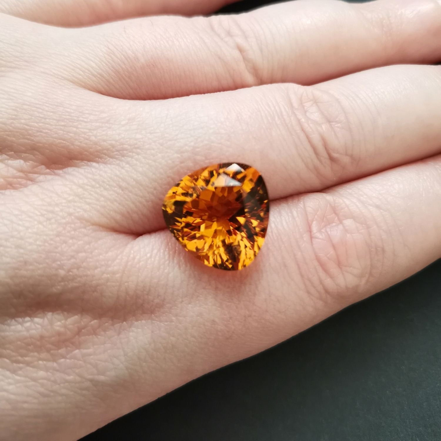 Orange Citrine Triangle - 14.6mm - Image 3