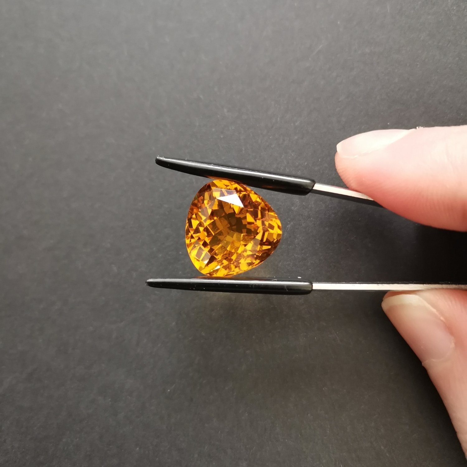 Orange Citrine Triangle - 14.5mm - Image 2
