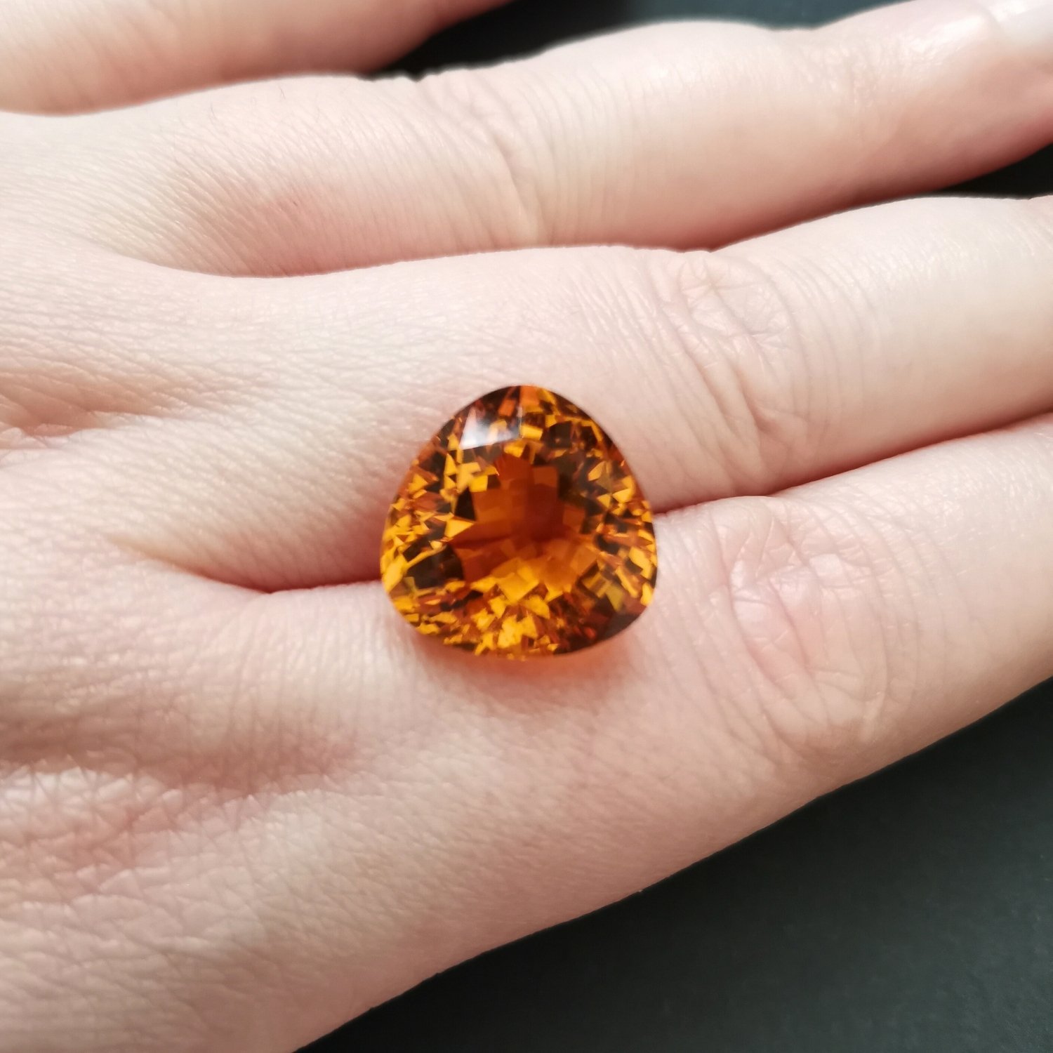Orange Citrine Triangle - 14.5mm - Image 3