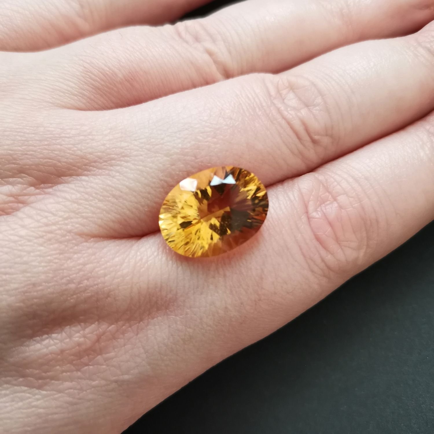 Orange Citrine Oval - 16mm by 11.8mm - Image 3