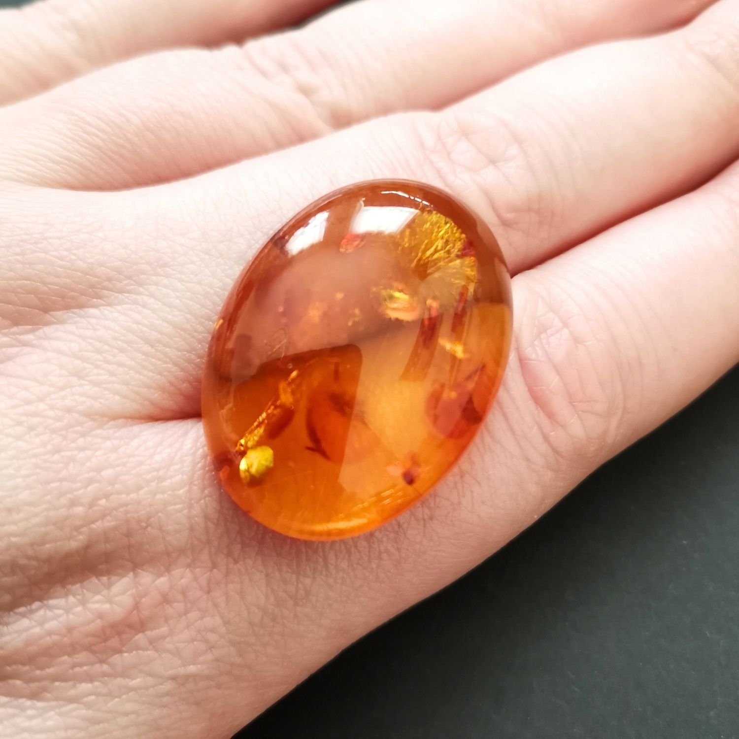 Oval Amber Cabochon – 29.6mm by 22mm - Image 3