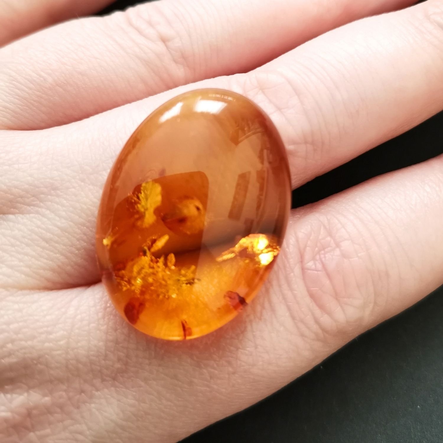 Oval Amber Cabochon – 30mm by 22.1mm - Image 3