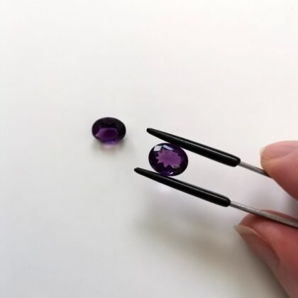2 x Amethyst Ovals - 9.9mm by 8mm