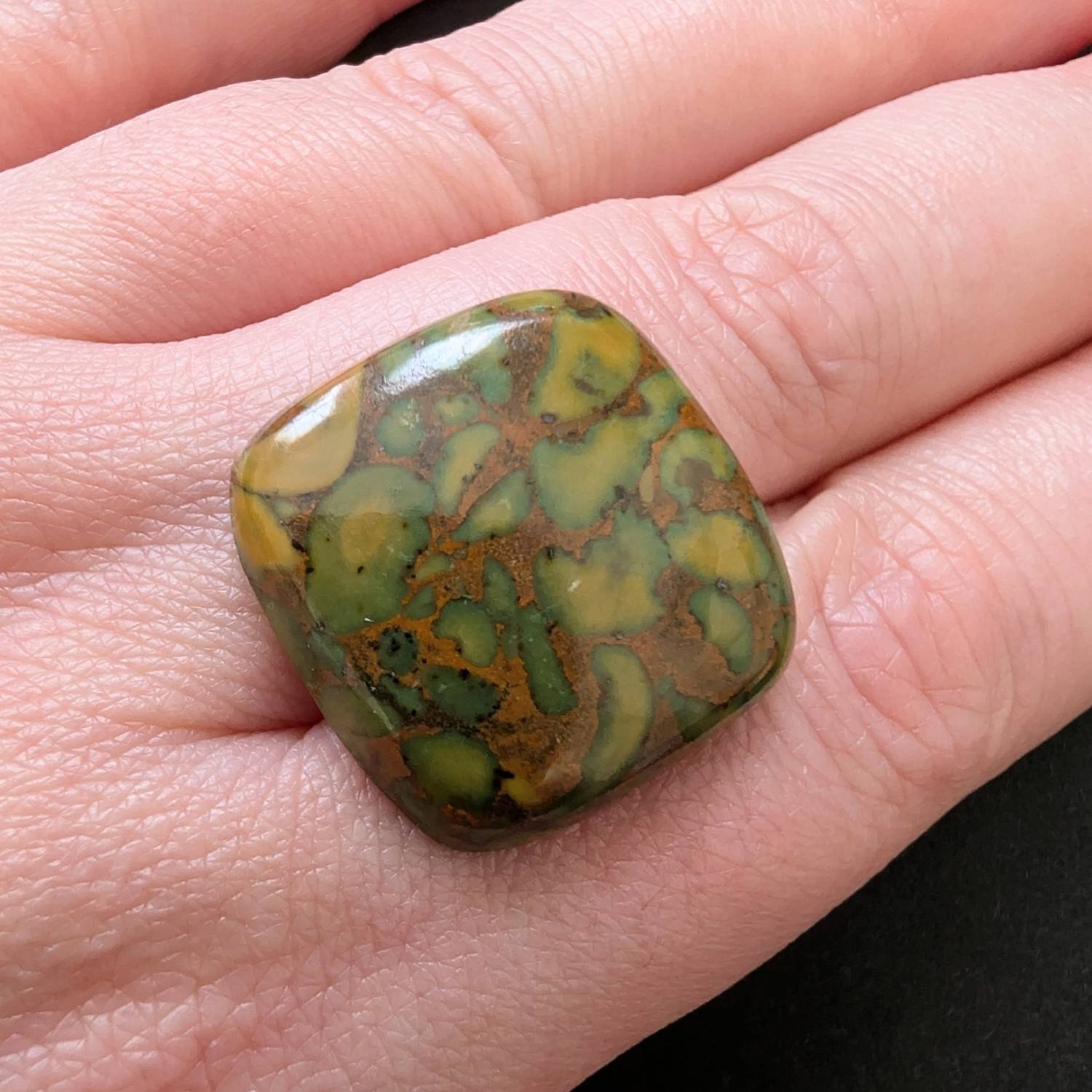 Square Fruit Jasper Cabochon - 23.3mm by 22.72mm - Image 3