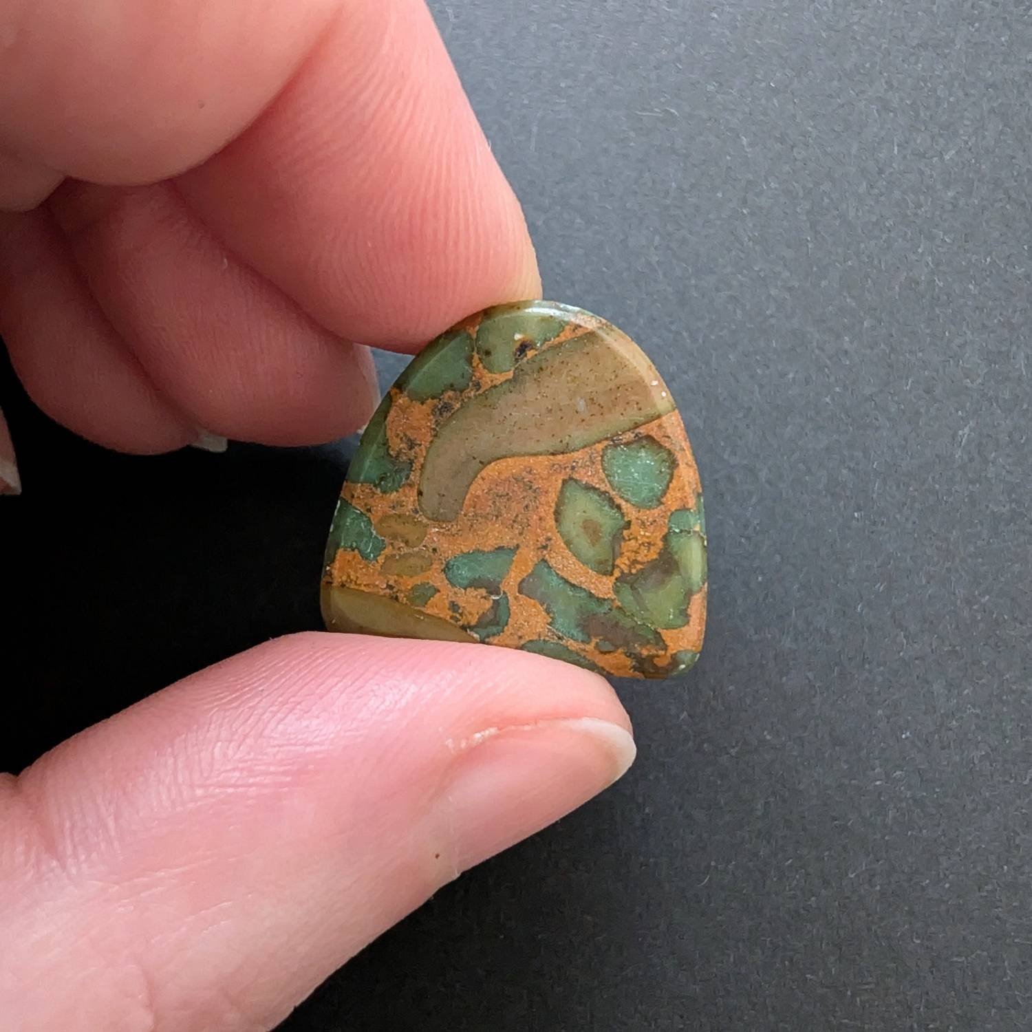 Free Form Fruit Jasper Cabochon - 20.4mm by 19.4mm - Image 5