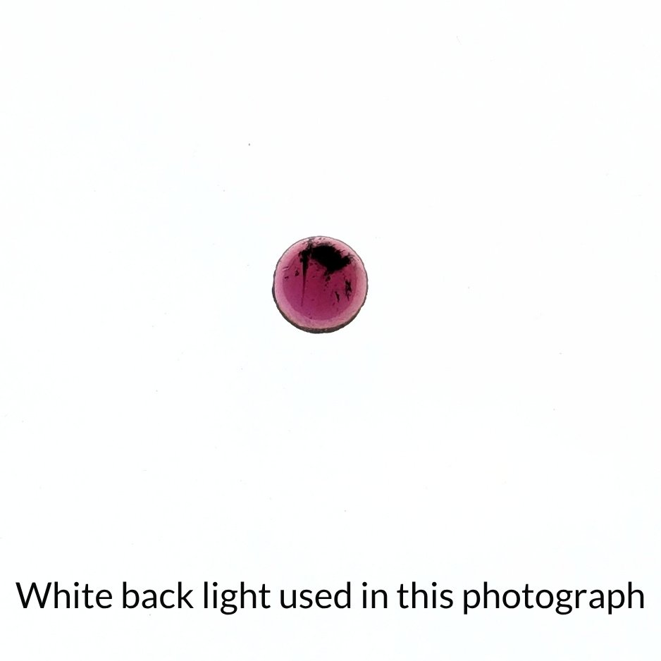 Red Almandine Garnet Round Cabochon - 6.6mm - Image 4