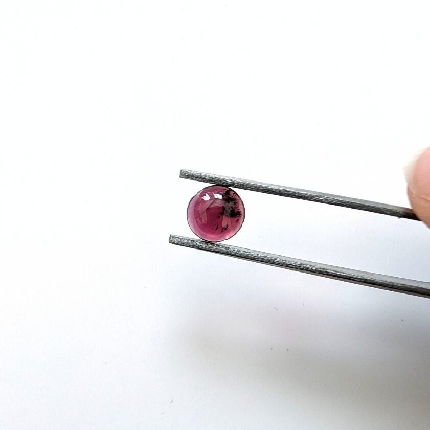 Red Almandine Garnet Round Cabochon - 6.6mm