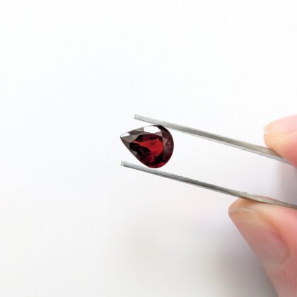 Red Pyrope Garnet Teardrop - 10.2mm by 8.1mm