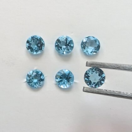 6 x Swiss Blue Topaz Rounds