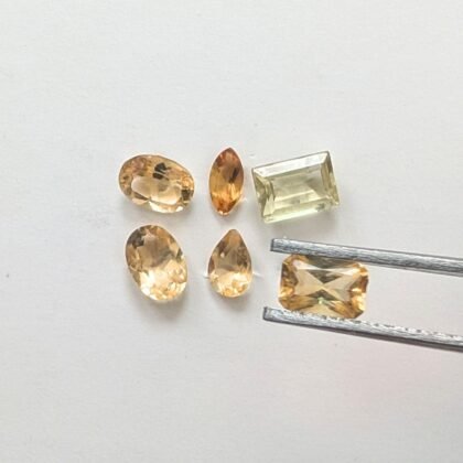 6 x Golden Orange Citrine Gemstones