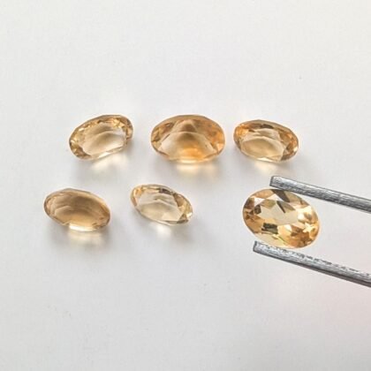 6 x Golden Orange Citrine Ovals