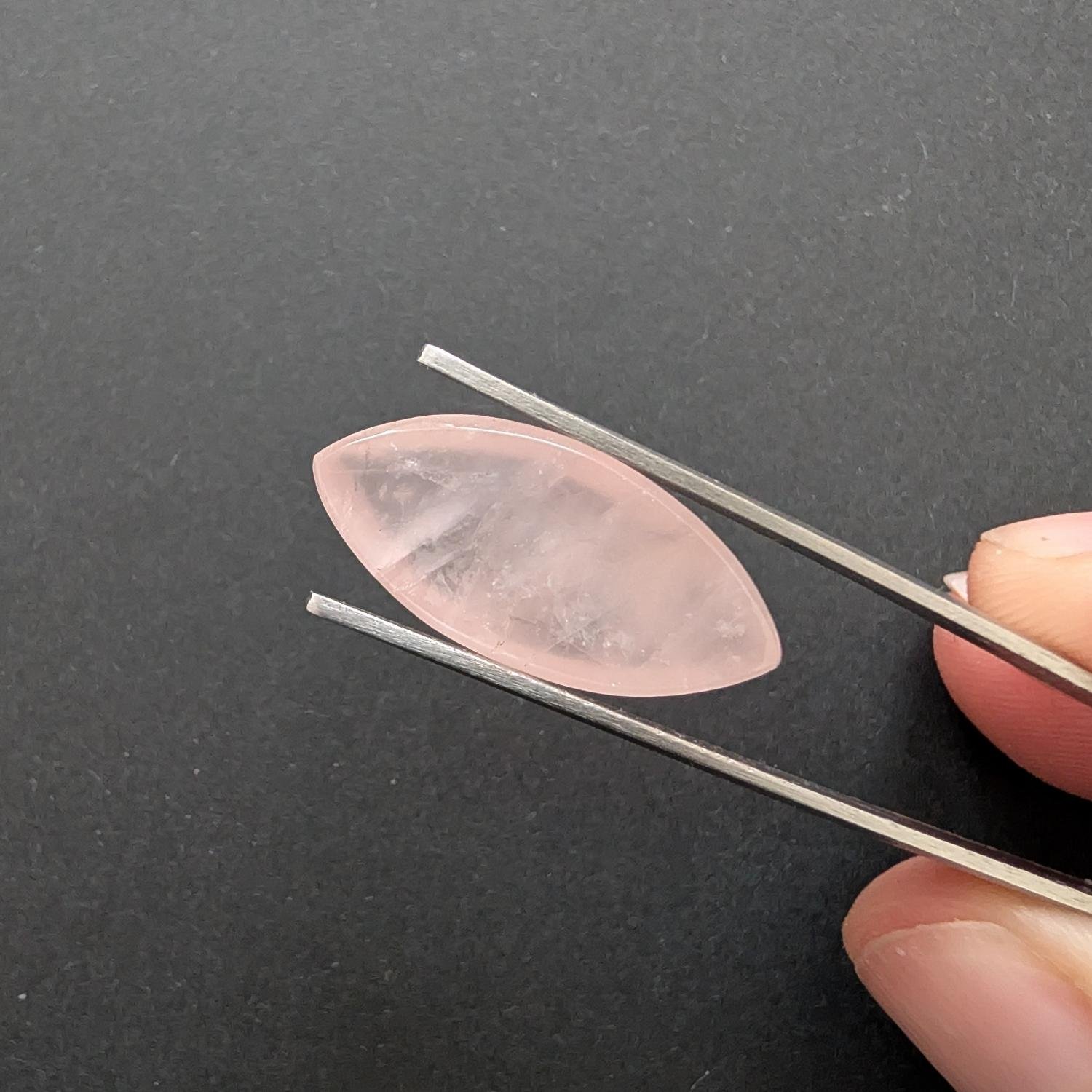 Rose Quartz Marquise Cabochon - 24.8mm by 11.7mm - Image 5