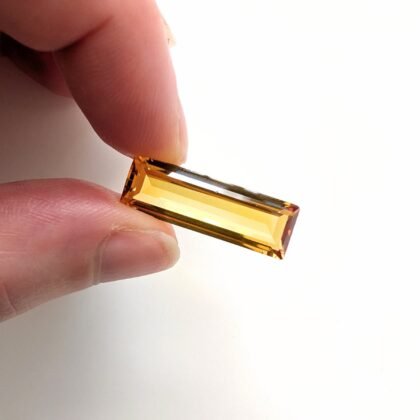 Lab Grown Orange Sapphire Rectangle - 24.3mm by 8mm
