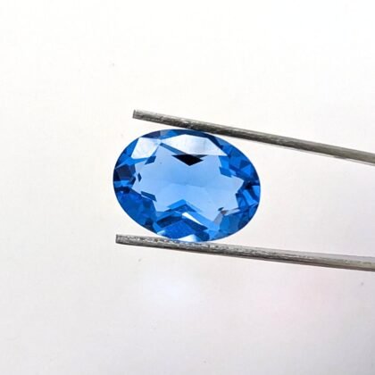 Blue Lab Grown Quartz Oval - 16mm by 12mm