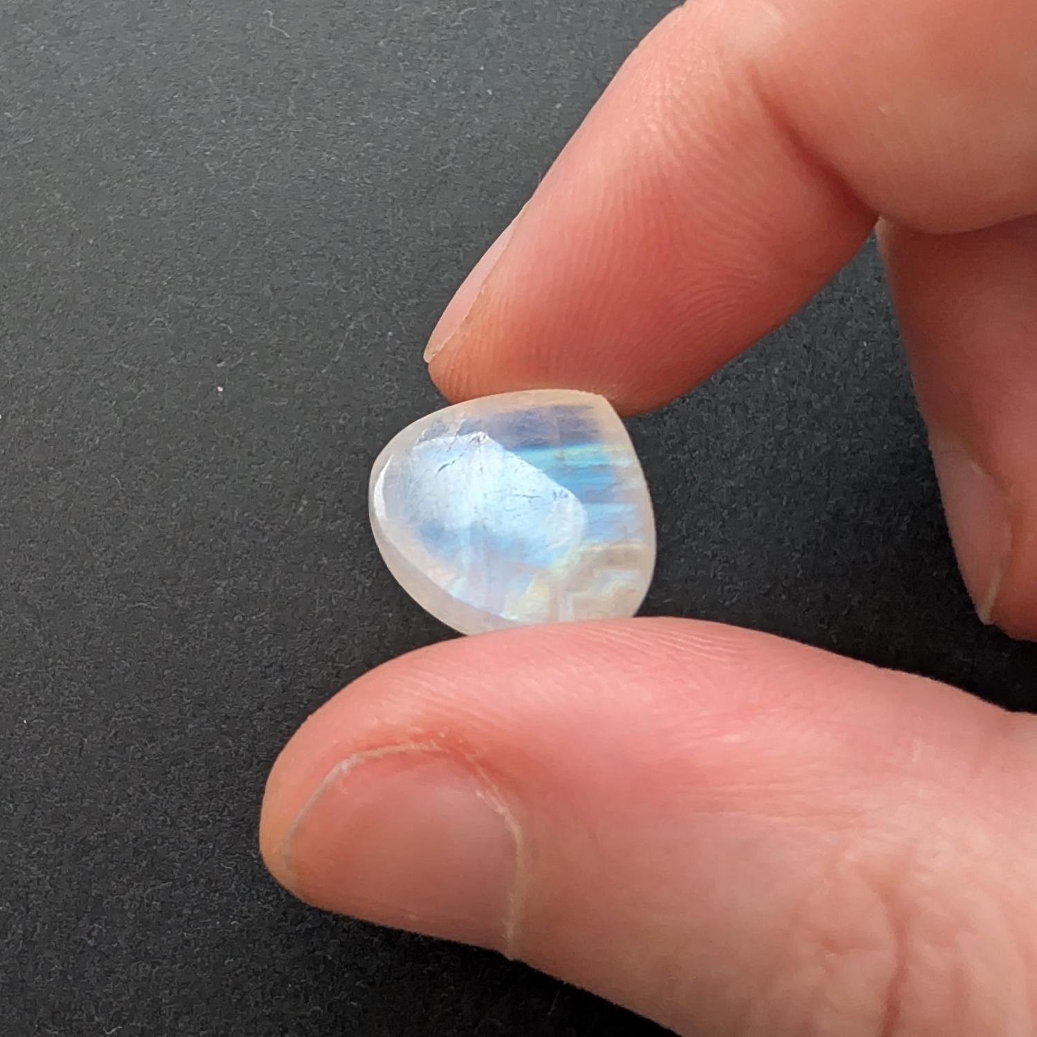 Moonstone Teardrop Cabochon - 14.9mm by 14.8mm - Image 3