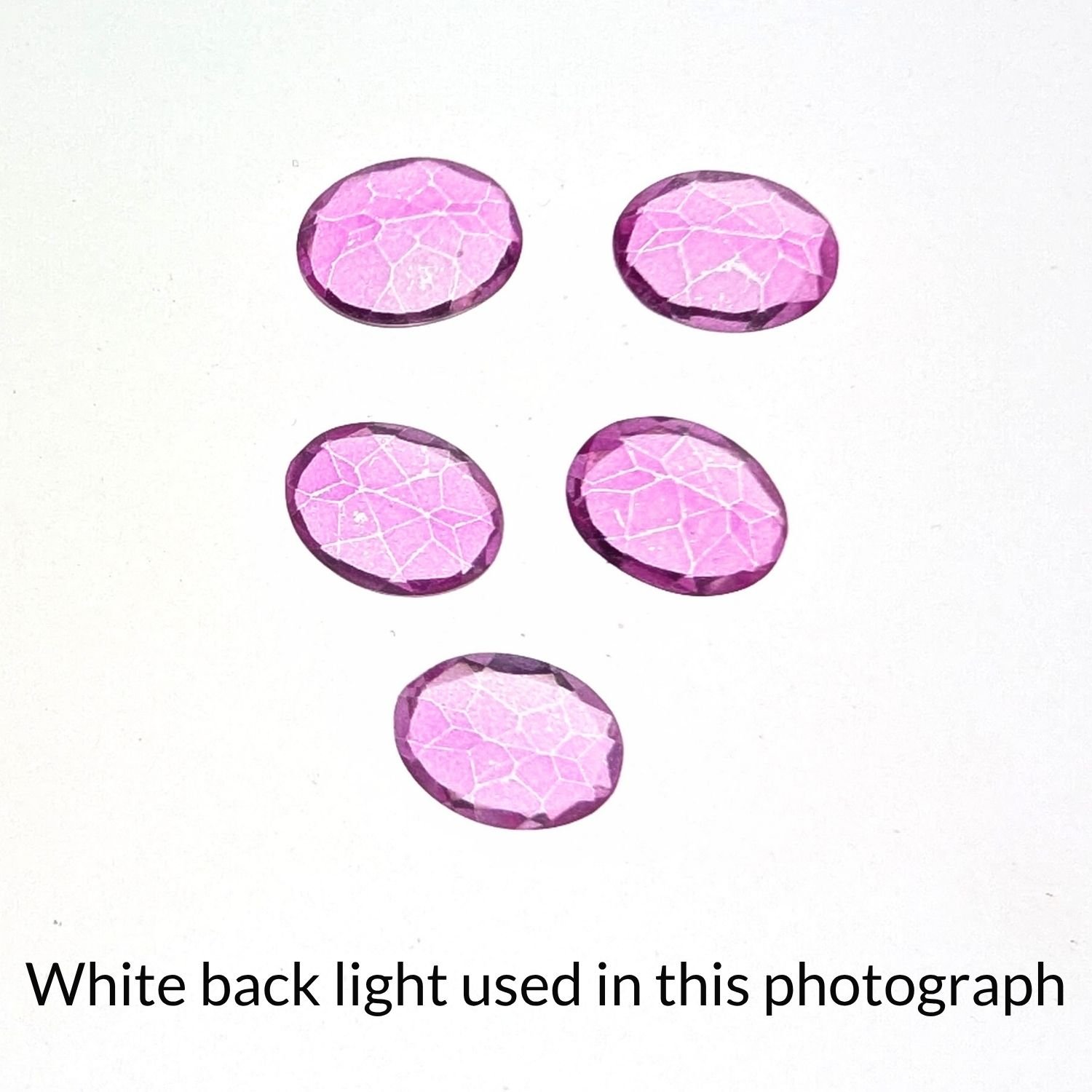 5 x Pink Colour Coated Topaz Ovals - Image 5