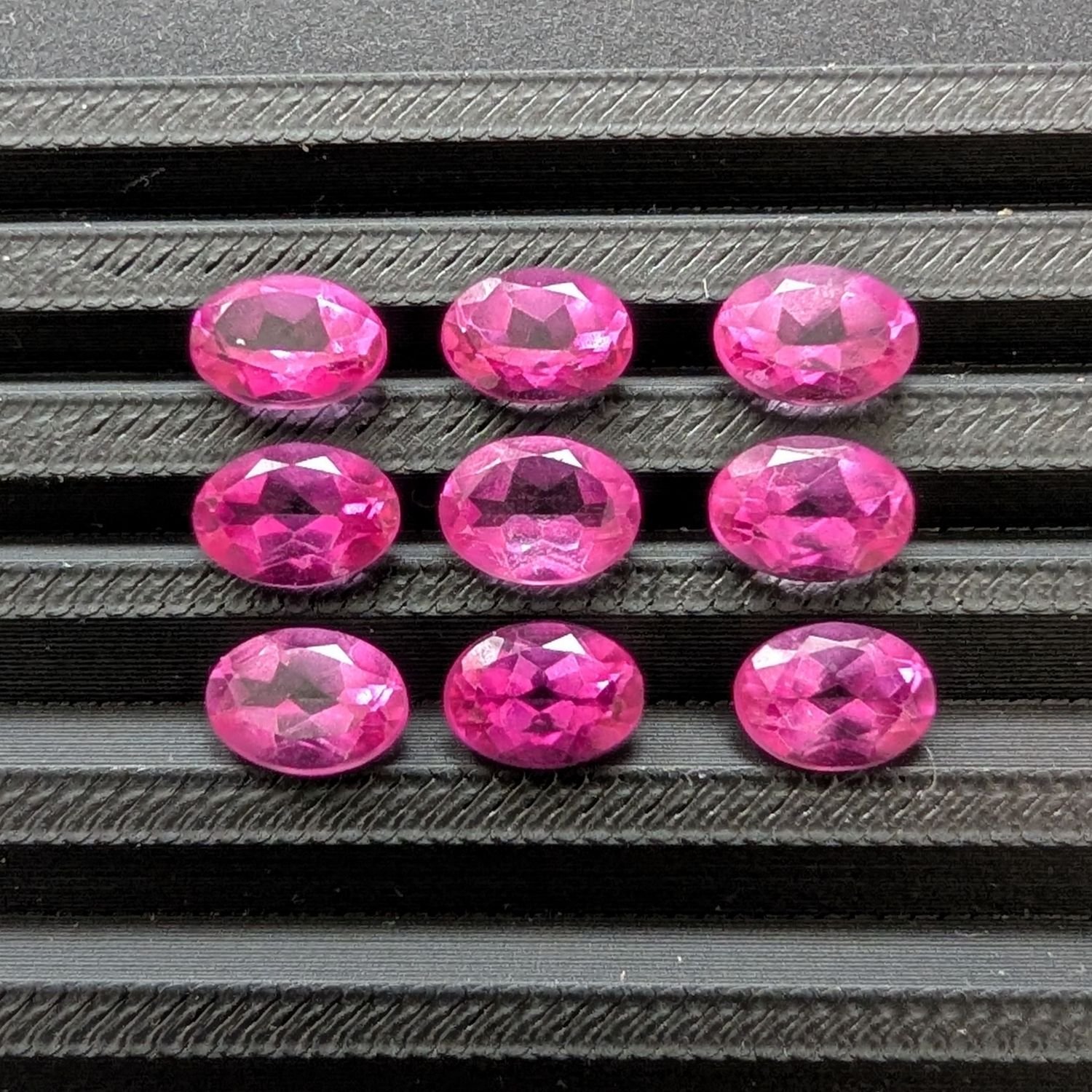 9 x Pink Colour Coated Topaz Ovals - Image 2