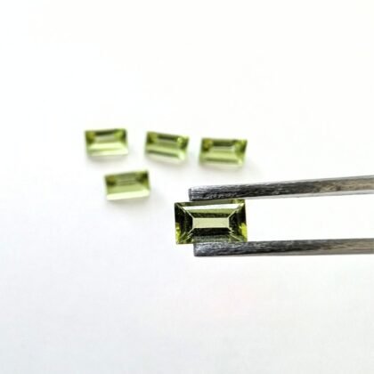 5 x Peridot Rectangles - Approx. 5mm by 3mm