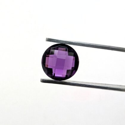 Amethyst Checkerboard Round - 10mm
