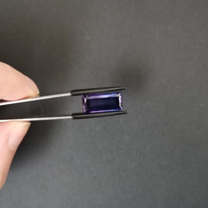 Purple Lab Grown Sapphire Rectangle - 17.6mm by 8.1mm