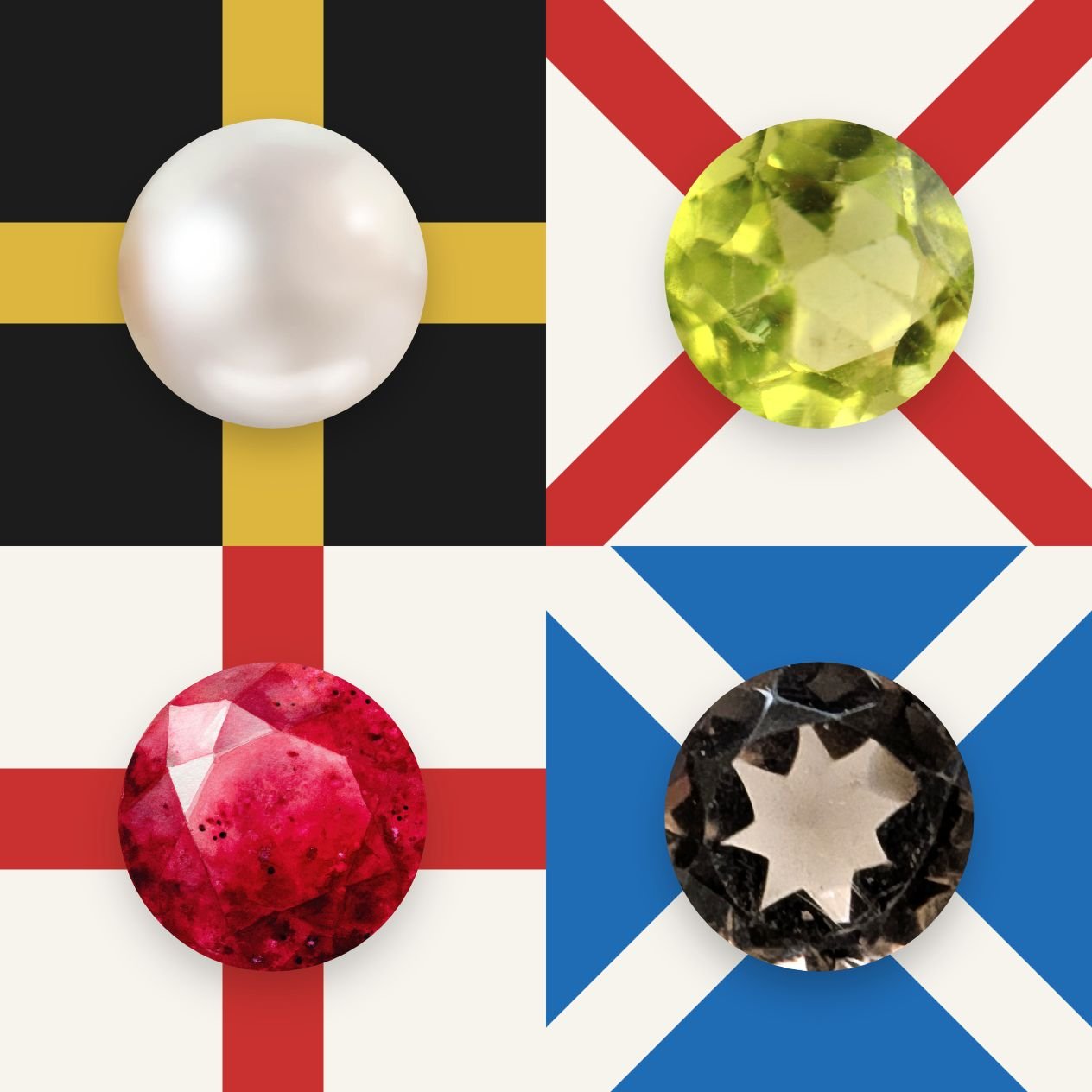 Gemstones for the Patron Saints of Britain and Ireland